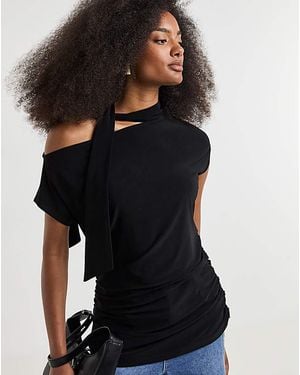 Simply Be Off The Shoulder Scarf Top - Black