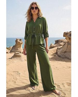 Roman Roman Safari Tie Front Jacket - Green