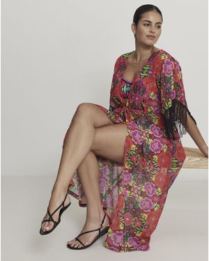 Figleaves Frida Open Beach Kaftan - Red