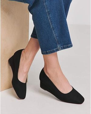 JD Williams Low Wedge Court Shoe Wide Fit - Blue