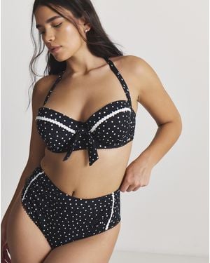 Figleaves Spot High Waist Bikini Bottoms - Black