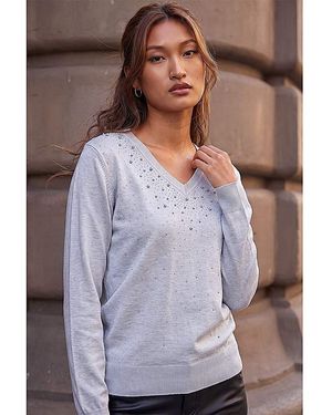 Roman Roman Pearly Hotfix Jumper - Purple