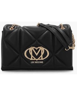 Love Moschino Heart Logo Shoulder Bag - Black