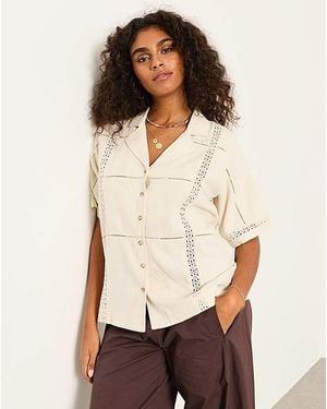 FatFace Kara Emb Shirt - Natural
