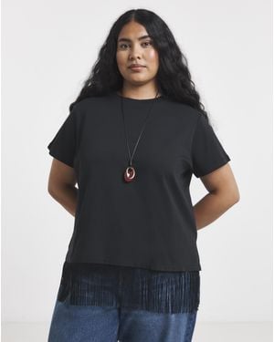 Simply Be Tassel Hem T-Shirt - Blue