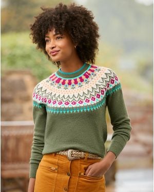 Joe Browns Tilly Floral Fairisle Jumper - Green
