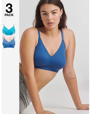 Pretty Secrets 3 Pack Claire Micro Nw Full Cup Bras - Blue
