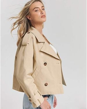 Simply Be Cropped Trench - Natural