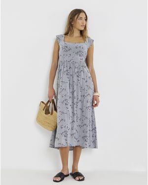 Simply Be Button Up Sun Dress - Blue