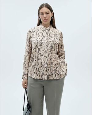 Mango Ideale Snake Print Shirt - Natural