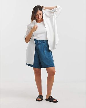 Simply Be Denim Bermuda Shorts - Blue