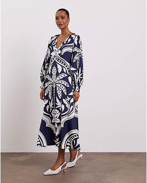 Joanna Hope Long Sleeve Tea Dress - White