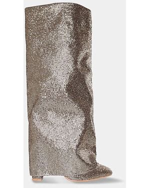 Public Desire Echo Knee High Wide E Fit - Metallic