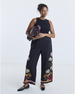 Simply Be Wide Leg Trouser - Blue