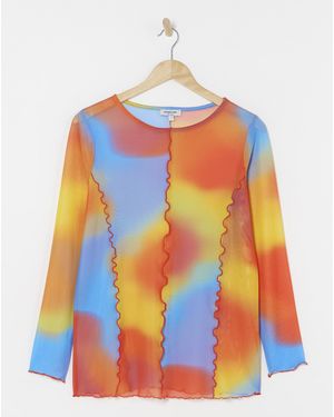 Simply Be Mesh Overlock Top - Orange