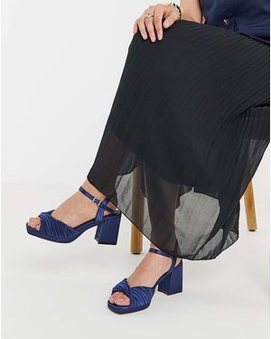 JD Williams Pleated Two Part Platform Heels Wide - Blue
