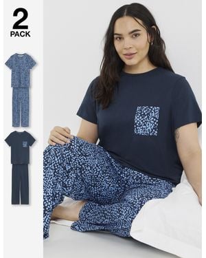 Pretty Secrets Value 2Pk Animal Pyjamas - Blue