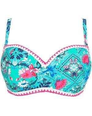 Figleaves Frida Bandeau Bikini Top - Blue