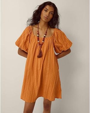 Monsoon Yara Puff Sleeve Mini Dress - Orange