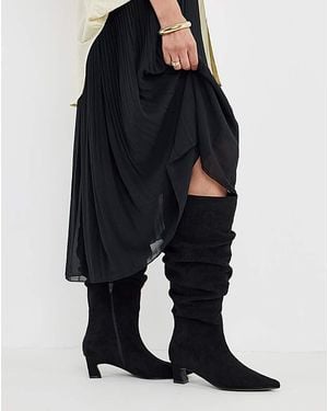 Simply Be Slouchy Pointed Knee Boot Ex Wide Sc - Blue