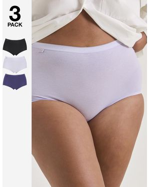 Sloggi 3Pk Basic Maxi Briefs Lilac Multi - Purple