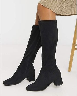 JD Williams Low Block Heel Knee High Boot Eee C - Black