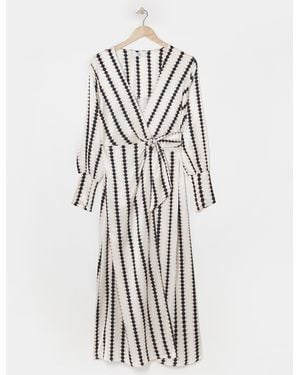 Joanna Hope Jacquard Wrap Dress - White