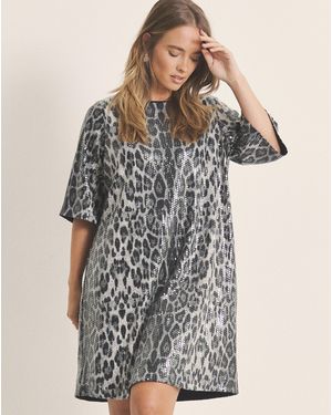 Simply Be Sequin T-Shirt Dress - Multicolour