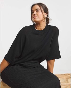 Simply Be Boxy Knitted Jumper - Black