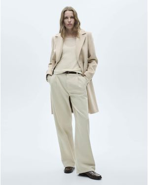 Mango Double Breasted Wool Coat - White