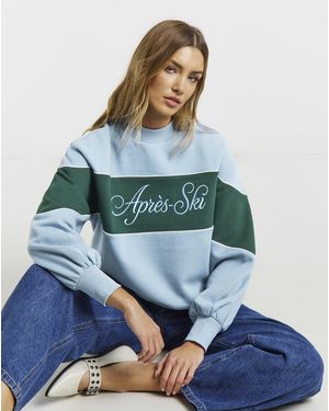 Simply Be Apres Ski Graphic Sweatshirt - Blue