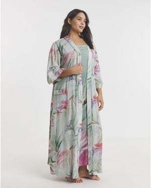 Figleaves Viscose Linen Blend Midi Gown - White