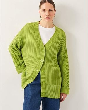 Monsoon Opal Oversized Knit Cardigan - Green