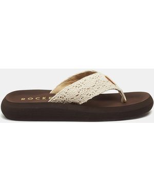 Rocket Dog Crochet Toe Post Sandals - White