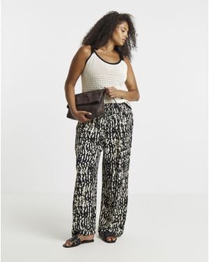 Simply Be Crinkle Wide Leg Trousers - Multicolour