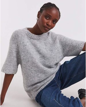 Simply Be Boxy Knitted Top - Grey