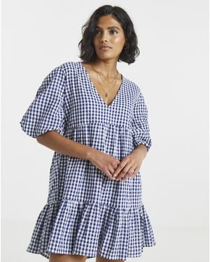 Simply Be Smock Dress - Blue