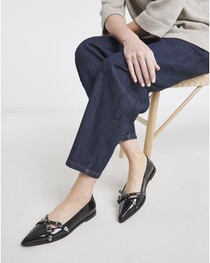 Simply Be Point Buckle Ballerina Wide - Blue