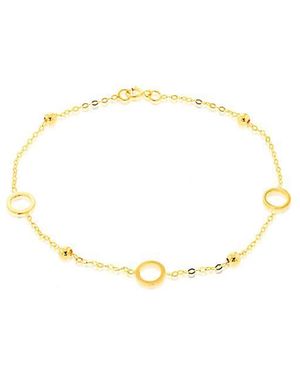 iJewel 9Ct Circle With Bead Bracelet - White