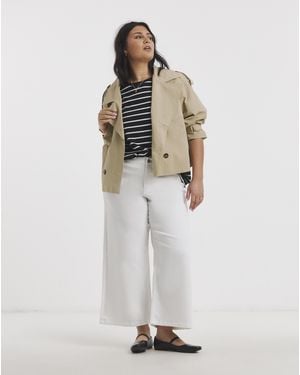 Simply Be 24/7 Culotte Jeans - White