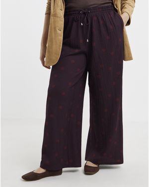 Simply Be Spot Textured Waffle Trouser - White