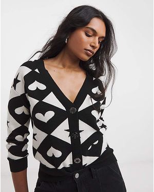 Simply Be Checkerboard Cardigan - Black