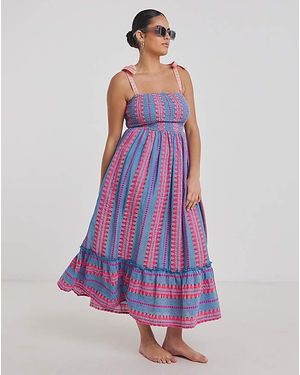Beach To Beach Stripe Maxi Beach Dress - Purple