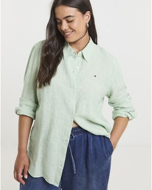 Tommy Hilfiger Linen Relaxed Shirt - Green