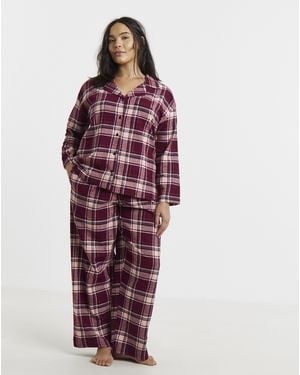 Pretty Secrets Check Button Pj Set - Red