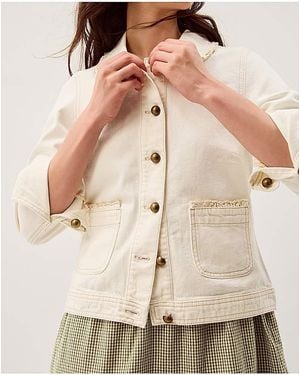 Monsoon Sadie Frill Denim Jacket - Natural