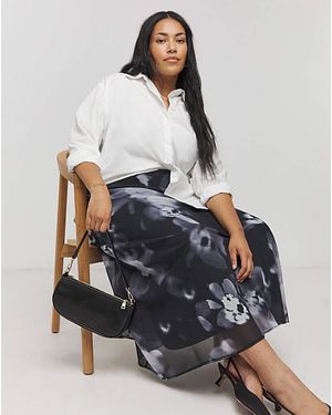 Simply Be Georgette Full Maxi Skirt - Grey