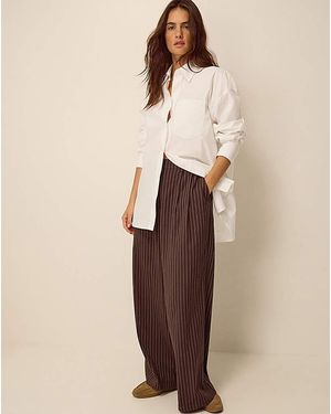 Monsoon Jen Pinstripe Wide Leg Trousers - Natural