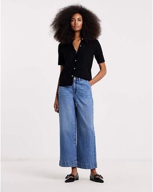 Simply Be Light Wash 99/1 Crop Wide Jean - Blue
