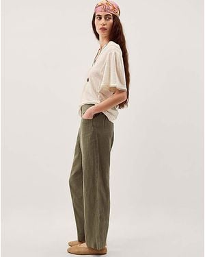 Monsoon Lucy Short Linen Trousers - Natural